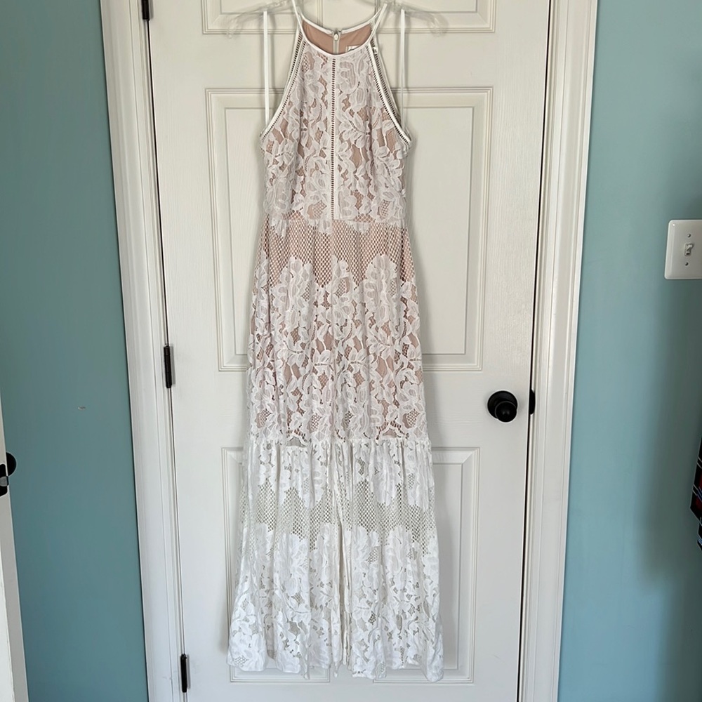 Eliza J White Lace Maxi
